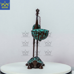 Lư Xông Trầm Hạc Ngậm Đài Sen - Nâu Đồng