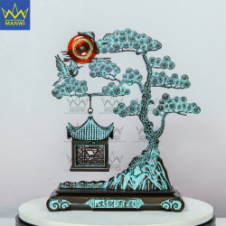 Lư Xông Trầm Tài Lộc Hội Tụ Xum Xuê - Nâu Đồng