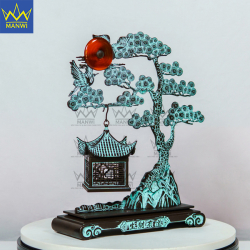 Lư Xông Trầm Tài Lộc Hội Tụ Xum Xuê - Nâu Đồng