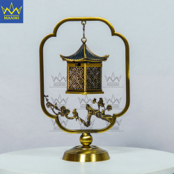 Lư Xông Trầm Tổ Ấm Hạnh Phúc - Vàng Đồng