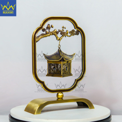 Lư Xông Trầm Tổ Ấm Xung Túc – Vàng Đồng