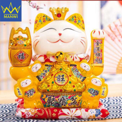 Mèo Thần Tài Vẫy Tay Đế Vương Vàng