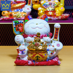 Mèo Thần Tài Kim Bài Khai Vận