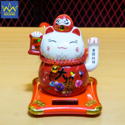 Mèo Thần Tài Vẫy Tay Khai Sắc Daruma - Đỏ