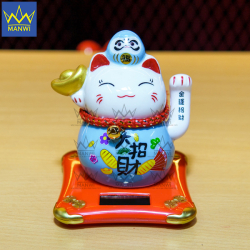 Mèo Thần Tài Vẫy Tay Khai Sắc Daruma - Xanh