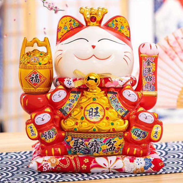 Mèo Thần Tài Vẫy Tay Đế Vương Đỏ