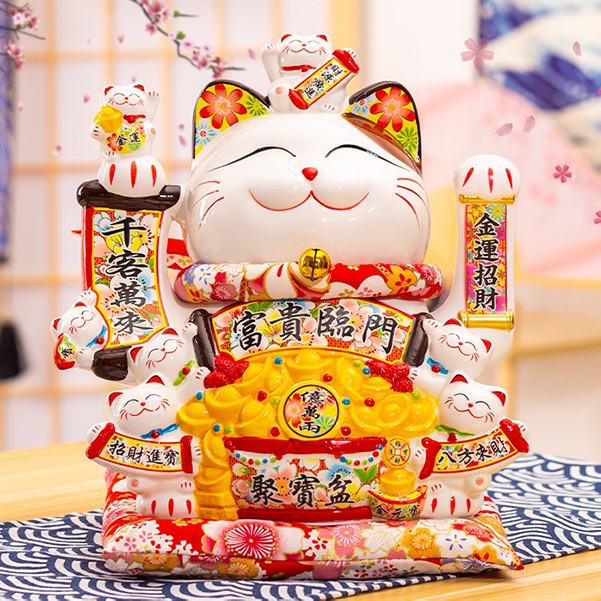 Mèo Thần Tài Vẫy Tay Tài Lộc Phú Quý