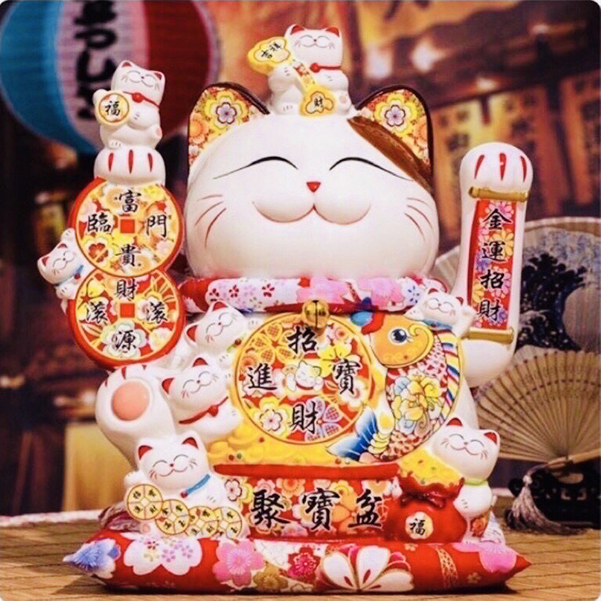 Mèo Thần Tài Vẫy Tay Kim Vận Vượng Tài 25 x 12 x 22
