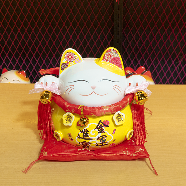 Mèo Thần Tài Hoa Khai Phú Quý 18x14x17