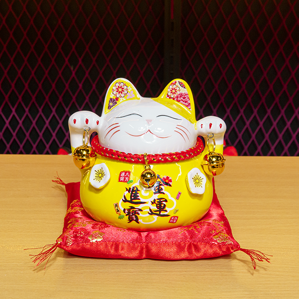 Mèo Thần Tài Hoa Khai Phú Quý 13x10x11
